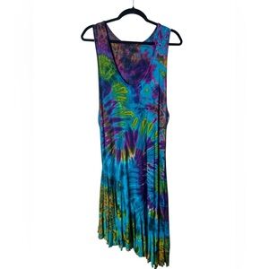 Asymmetrical Tie-Dye Dress